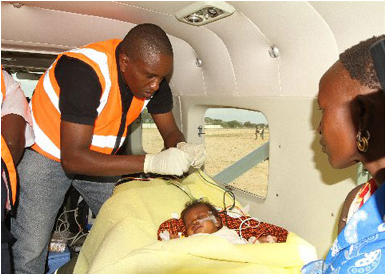 AMREF Flying Doctors evacuates a baby with a snake bite