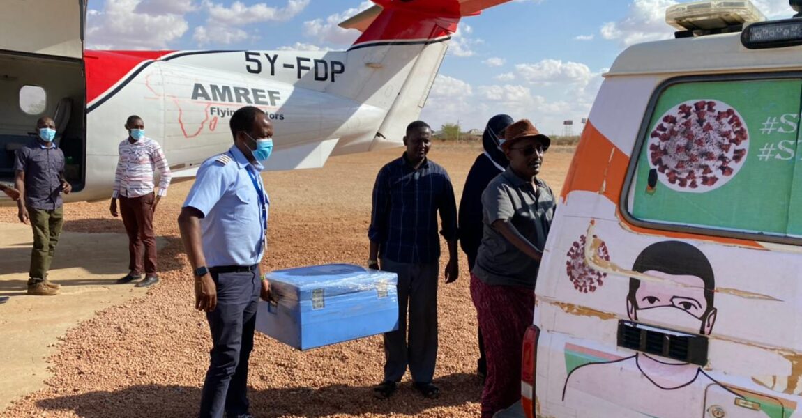 AMREF FLYING DOCTORS TRANSPORTS COVID-19 VACCINES TO MANDERA COUNTY