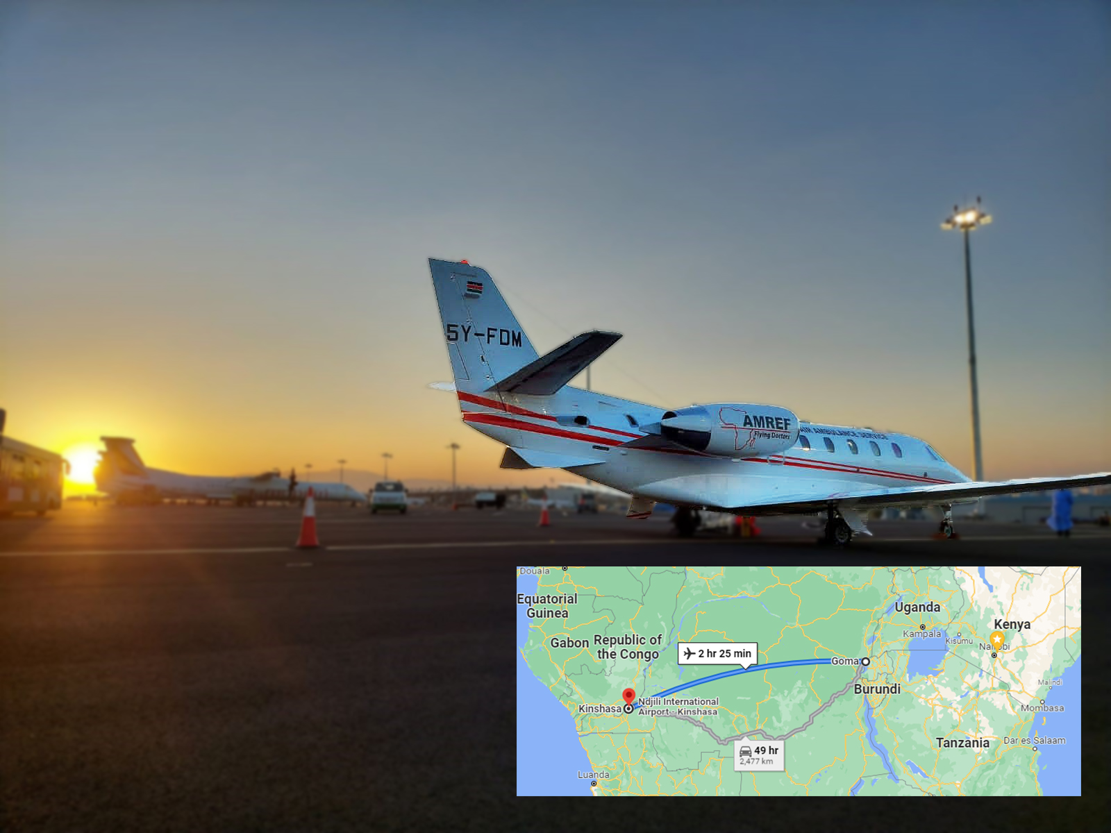 ANOTHER DAY SAVING LIVES – A MALARIA PATIENT EVACUATED FROM GOMA TO KINSHASA DRC